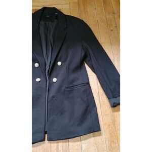 Tahari Women's Black Suit Business Interview Blazer Upgraded Gold Buttons Sz 12